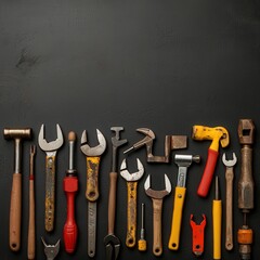 A collection of vintage safety tools displayed creatively
