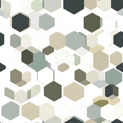 Modern abstract geometric pattern with interlocking hexagons in earthy, muted tones. Stylish and minimalist design perfect for wallpapers, backgrounds, and interior decor, combining simplicity and ele