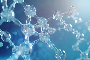 Biochemistry Scientific Node, Molecular Connection, 3D RenderingHigh Detail, 8K