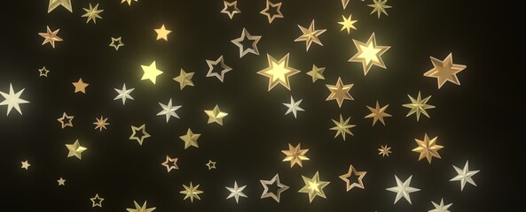 Celestial Extravaganza: 3D Illustration Captures the Beauty of Falling Stars