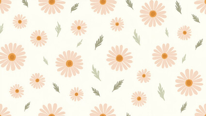 Minimalistic Scandinavian Daisy Tile Pattern for Airy Spaces