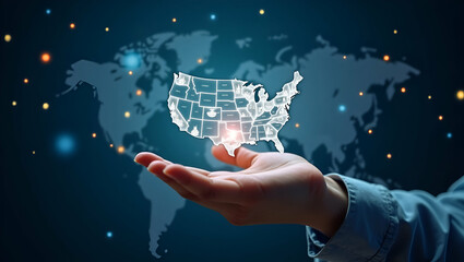 Explore USA Landmarks: Holographic Map for Family Trip Planning