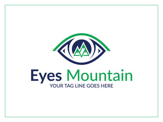 Eye Logo Design, Eyes Mountain Logo Design, Mountain Logo Design, Creative Eye Logo Design.
