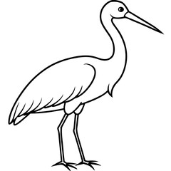 Obraz premium Clean Stork Outline Art Design
