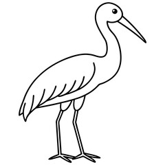 Fototapeta premium Clean Stork Outline Art Design