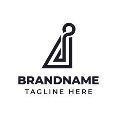 Fototapeta premium Letters AI or IA Monogram Logo, suitable for any brand with IA or AI initials