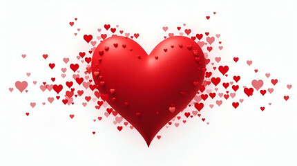 Flat Motion red heart on white background representing love passion and emotional connection in a dynamic and visually appealing design. concept as Motion red heart on white background representing lo