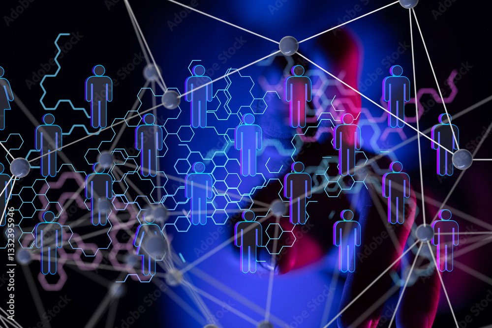 Poster Abstract technology group and data 3d
