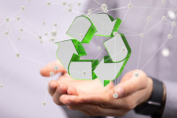 green world power in hand recycling