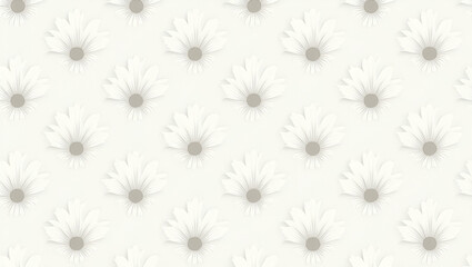 Elevate Your Modern Kitchen with a Flat Minimalist Daisy Seamless Tile Pattern Featuring Simple White Daisies and Soft Grey Accents for a Chic Aesthetic