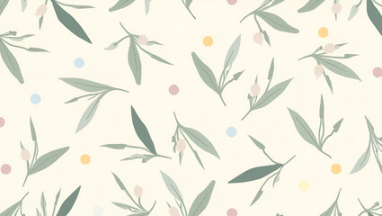 Abstract Bamboo Shapes and Soft Pastel Hues: Minimalist Seamless Tile Pattern for Modern Offices - Perfect for Photo Stock Concepts with Empty Space on the Left Side