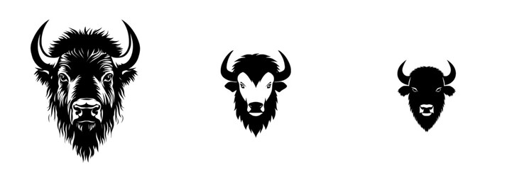 The image of a buffalo head is depicted in a hand-drawn monochrome sketch, set against a white background, and can be utilized as a modern design element in graphic design for labels, prints, and