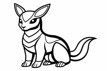 Coloring page line art black silhouette vector