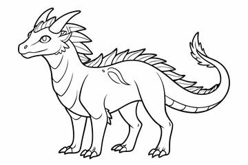 Coloring page line art black silhouette vector