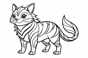 Coloring page line art black silhouette vector