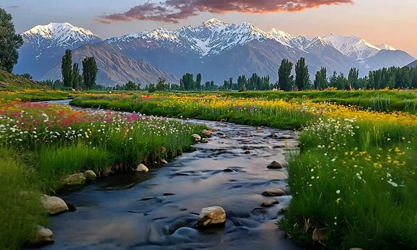 meadows of kashmir india landscape video