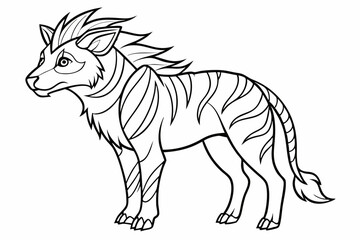 Coloring page line art black silhouette vector