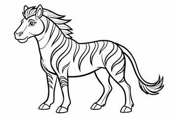 Coloring page line art black silhouette vector