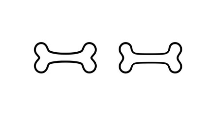 Modern symbol of a puppy treat bone. Calcium bone icon set