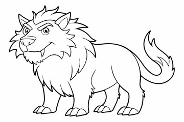 Coloring page line art black silhouette vector