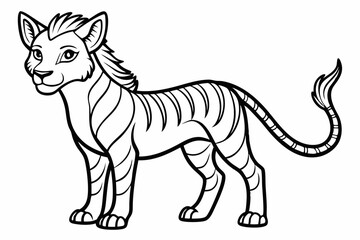 Coloring page line art black silhouette vector