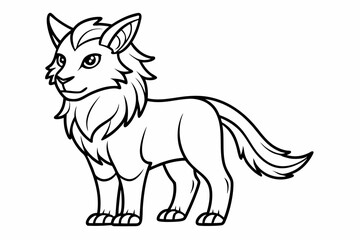 Coloring page line art black silhouette vector