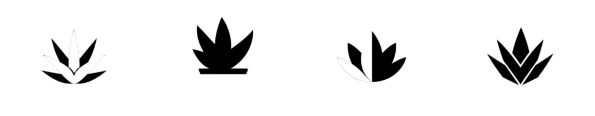 Aloe vera green logo icon isolated on a white background