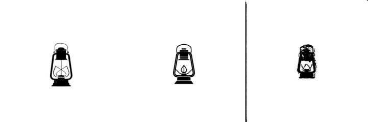 Modern Icon Featuring a Minimalist Lantern in Linocut Style with High Contrast Black and White