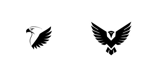 Grand Soar: Depicting a modern black silhouette of a condor, the master of the skies in elegant flight - Condor Modern - Condor Illustration