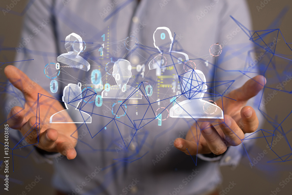 Poster communication network digital group connect - neural network exposure digital