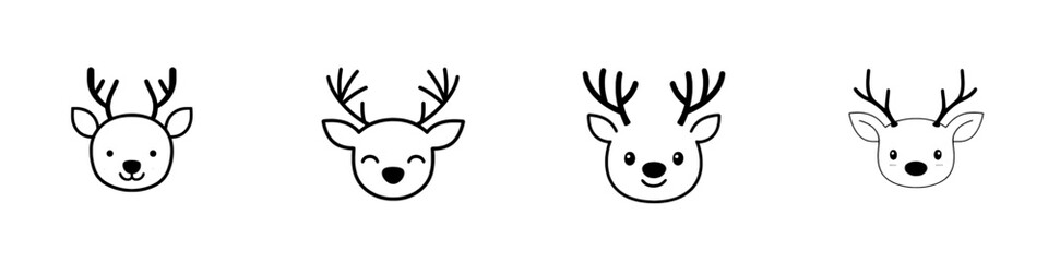Naklejka premium 1. Modern outline of a cute deer head