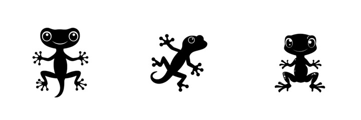 a modern illustration of a lizard icon with a clean white background