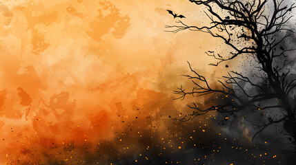 Orange abstract background with a glowing color gradient. Sun radiance. Defocused yellow smooth light glare, bright surface, decorative design with copy space.