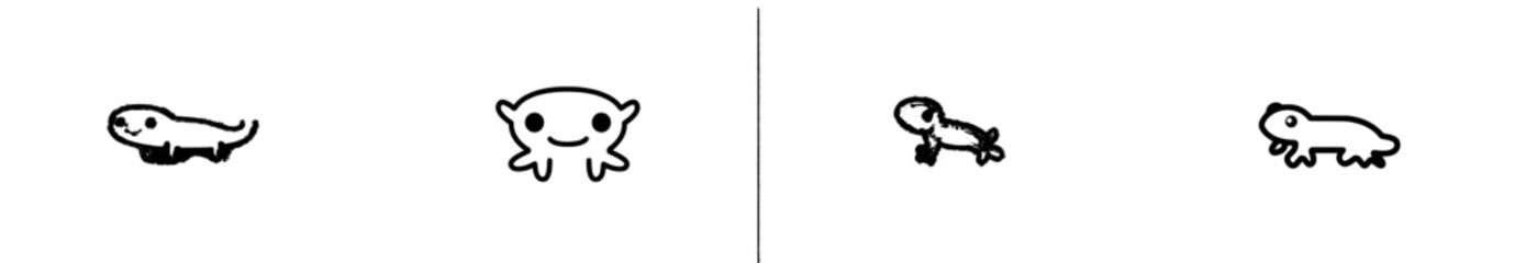 A modern illustration of a Gecko icon drawn as a continuous single line