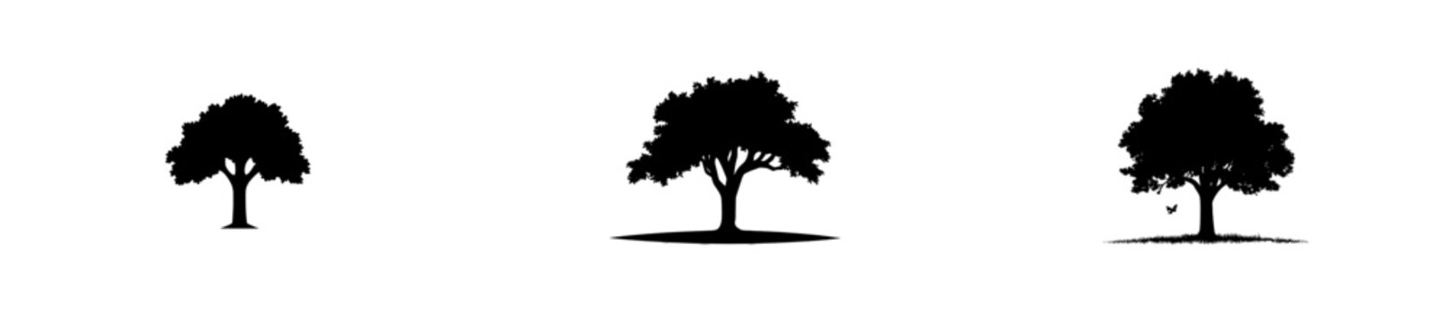A contemporary hand-drawn depiction of a tree on a white backdrop. Rain tree design