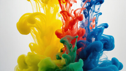 Obraz premium Colorful Liquid Explosion: An abstract explosion of vibrant liquid dyes, a mesmerizing display of color, movement, and artistic expression