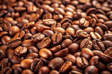 Top View Coffee Beans: Tilt-Shift Macro Photo with Central Inscription Space