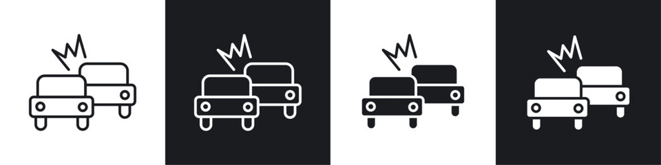 Accident icon symbol collection on white background.