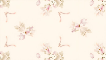 Flat Romantic magnolia seamless tile pattern with delicate magnolias and soft pastel hues perfect for cozy bedrooms concept as Delicate magnolias and soft pastel hues create romantic seamless tile pat