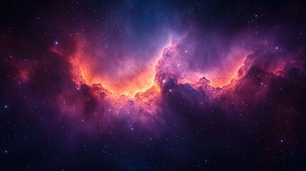 Cosmic nebula, vibrant colors, vast space
