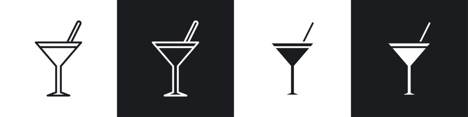 Citrus Glass icon symbol collection on white background.