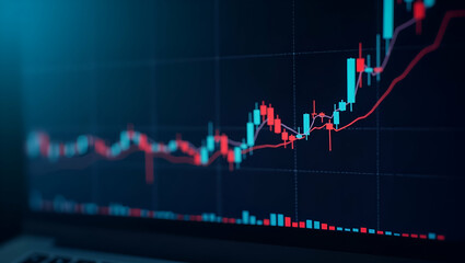 Stock Market & Forex Trading Graph: Candlestick Charts for Financial Investment in the ECN Digital Economy - Ideal Photo Stock Concept with Left Space