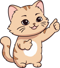Happy Cartoon Cat with Cute Expressions