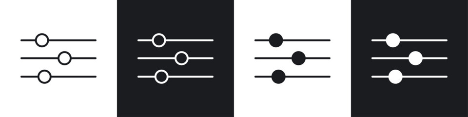 Filter Button icon symbol collection on white background.