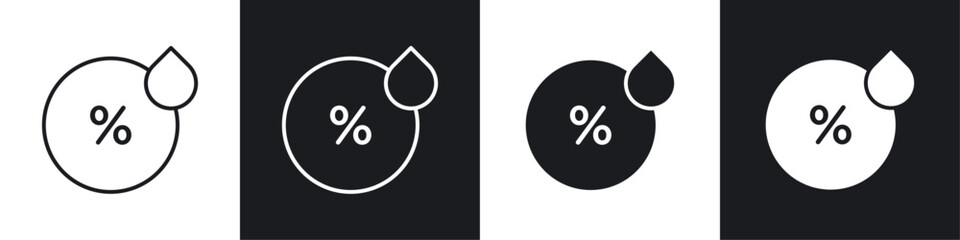 Humidity icon symbol collection on white background.