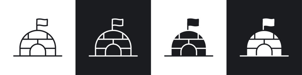 Igloo icon symbol collection on white background.
