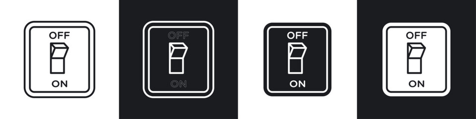 Light switch off icon symbol collection on white background.