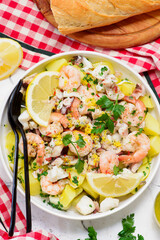 Traditional Italian Potato Salad with Seafood and Lemon Dressing