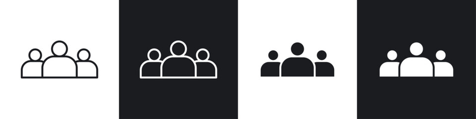 People icon symbol collection on white background.