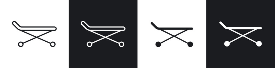 Stretcher icon symbol collection on white background.